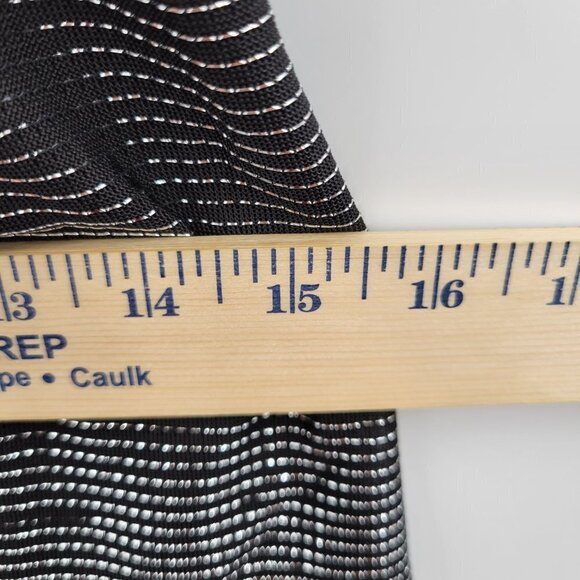 H&M Women Black Metallic Stripe Scoopneck Sleeveless Cocktail Mini Dress Small - Picture 11 of 12